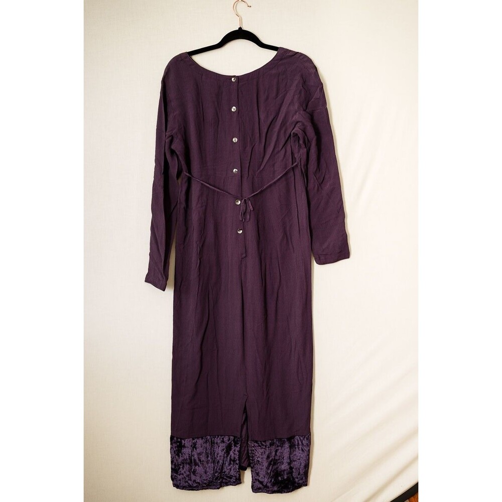 Kar a van Purple rayon dress 6 embroidered maxi velvet bottom fairycore witchy